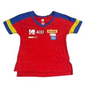 Kodak Film Colorblock Short Sleeve V-Neck T-Shirt Size Small